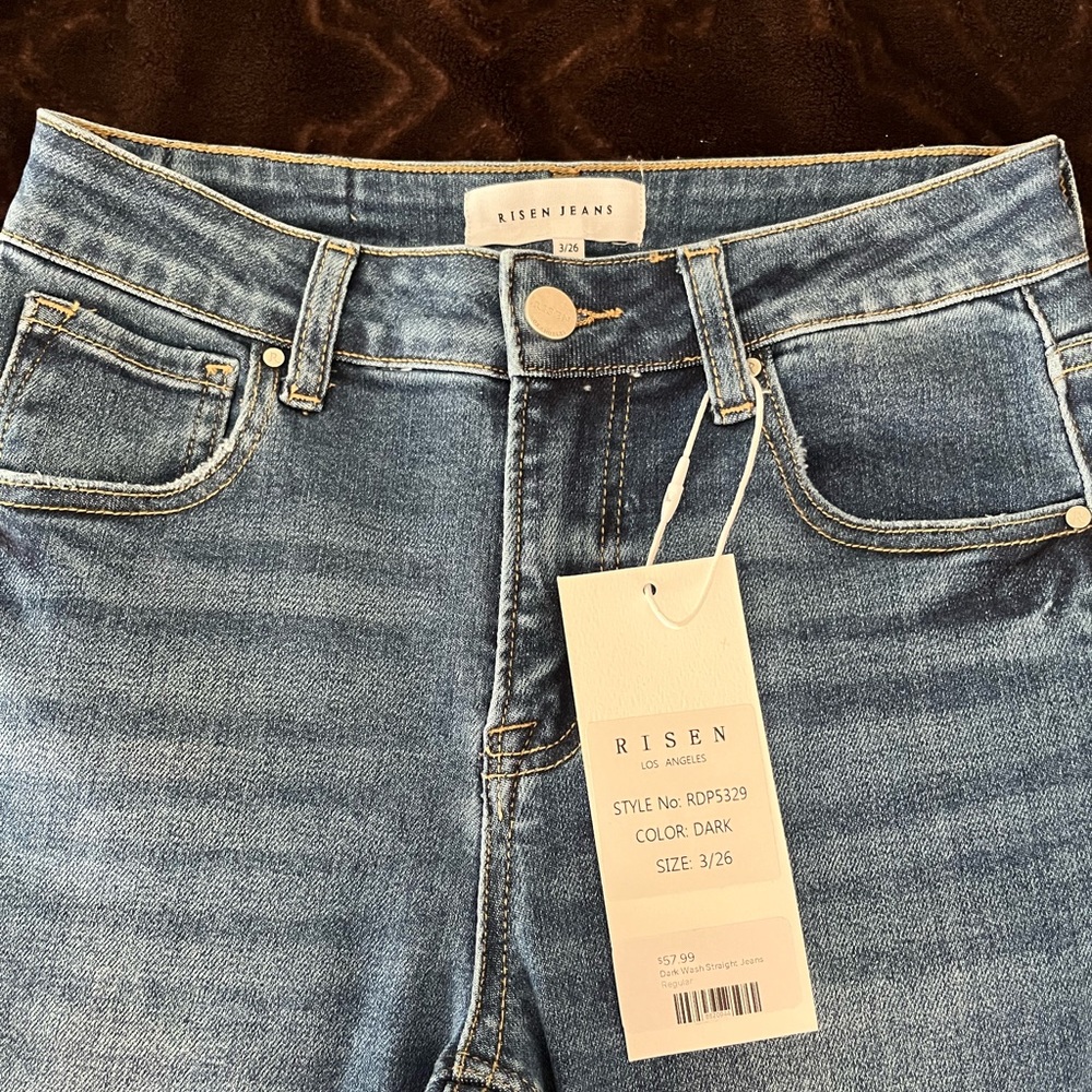 Risen Los Angeles dark wash straight leg jeans
